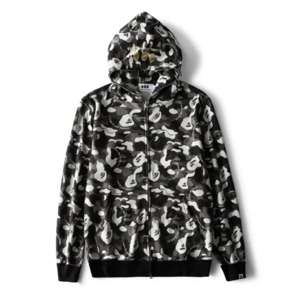 BAPE Casual Printed Terry Hooded Oversized Sweatshirt