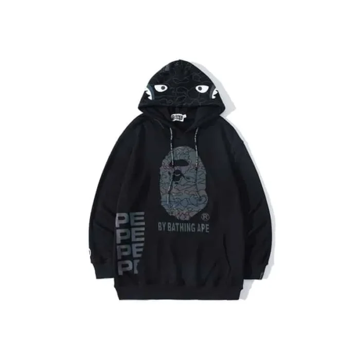 BAPE Reflective Color Great Ape With The Same Style Hooded Pullover Sweater