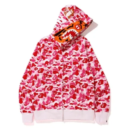 BAPE ABC Camo Tiger Full Zip Hoodie – Pink