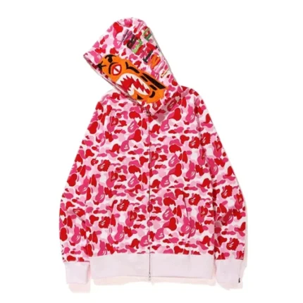 BAPE ABC Camo Tiger Full Zip Hoodie – Pink