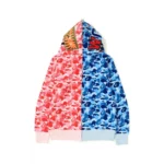 Pink-Blue BAPE ABC Separate Shark Full Zip Hoodie