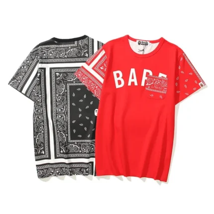 BAPE Ape Head Color block Printing Cotton T-Shirt