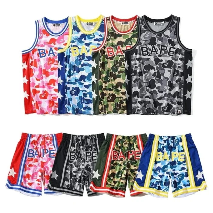 BAPE Camouflage Star Short Letter Print