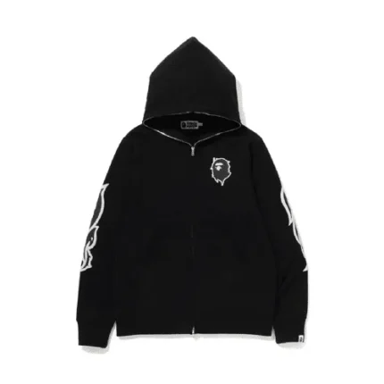 BAPE Graffiti Bape Full Zip Hoodie – Black