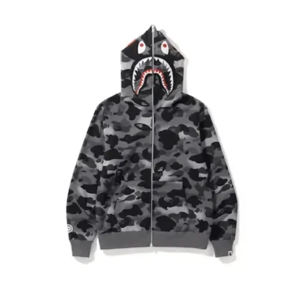 BAPE Grid Camo Shark Full Zip Hoodie – Black