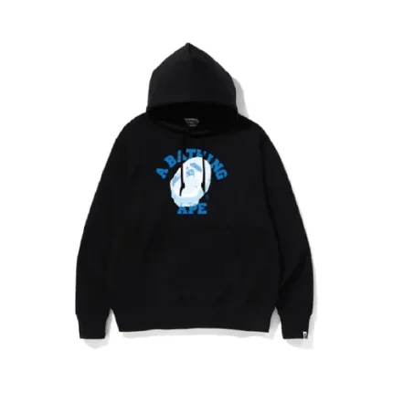 BAPE Ice Ape Head College Pullover Hoodie Mens – Blue