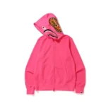 BAPE Neon Shark Full Zip Hoodie – Pink