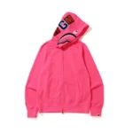 BAPE Neon Shark Full Zip Hoodie – Pink