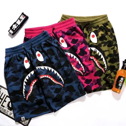 BAPE Shark Head High Street Terry Capris Camouflage Short