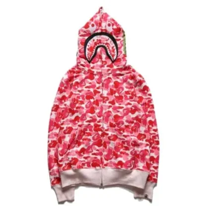 BAPE White Camouflage Casual Cardigan Hooded Sweatshirt