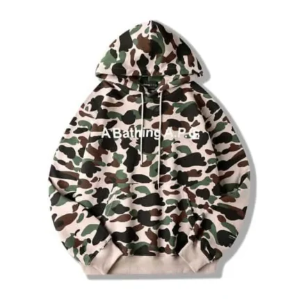 BAPE X A.P.C. CAMO WIDE PULLOVER HOODIE
