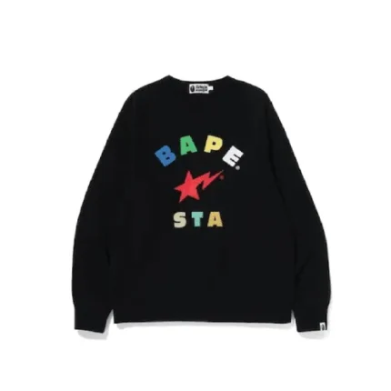 Black BAPE Bape Sta Crewneck Sweatshirt