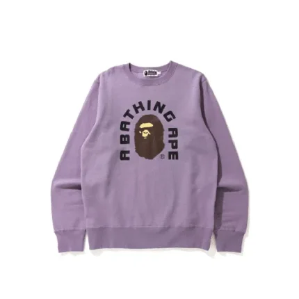 Purple BAPE City Camo College Online Exclusive Crewneck
