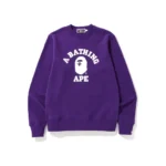 Purple BAPE College Crewneck