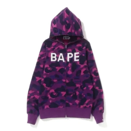Purple BAPE Color Camo Bape Swarovski Full Zip Hoodie