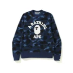 Purple BAPE Color Camo College Crewneck
