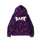 Purple BAPE Color Camo Full Zip Hoodie