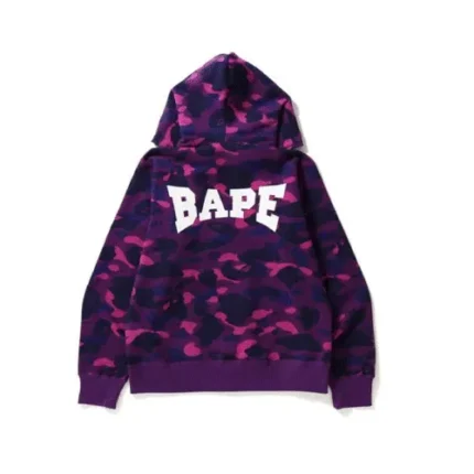 Purple BAPE Color Camo Full Zip Hoodie