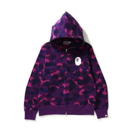 Purple BAPE Color Camo Full Zip Hoodie
