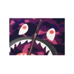 Purple BAPE Color Camo Metal Zip Shark Crewneck