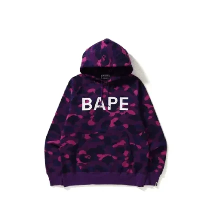 Purple BAPE Color Camo Pullover Hoodie