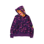 Purple BAPE Color Camo Tiger Full Zip Hoodie
