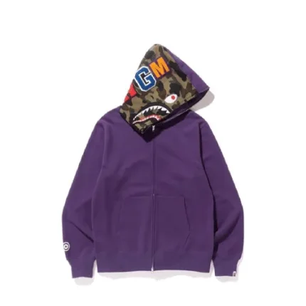 Purple BAPE Shark Full Zip Hoodie