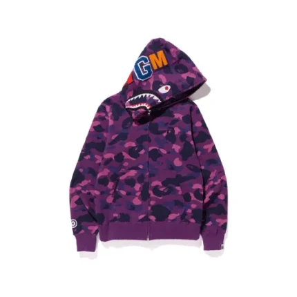 Purple BAPE Shark Hoodie