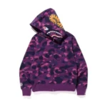 Purple BAPE Shark Hoodie