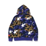 Purple BAPE x Heron Preston Mix 1st Camo Shark Relaxed Fit Full Zip Hoodie