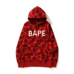 Red BAPE Color Camo Pullover Hoodie