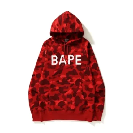 Red BAPE Color Camo Pullover Hoodie