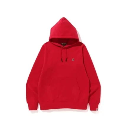 Red BAPE One Point Pullover Hoodie