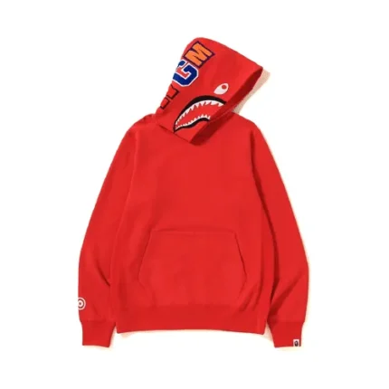 Red BAPE Shark Pullover Hoodie