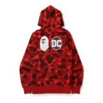 Red BAPE x DC Superman Camo Pullover Hoodie