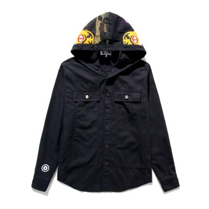 Tiger BAPE Head Hooded Button Shirt