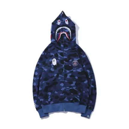 BAPE 1ST OG Blue Full Camo Shark Full Zip up Hoodie