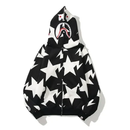 BAPE Black and White Zipper Hoodie