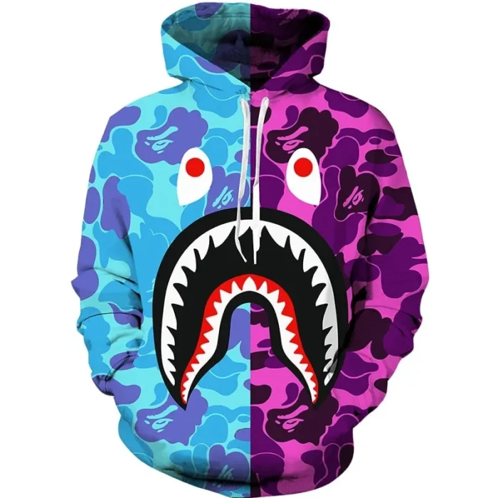 BAPE Shark 3D Printed Jacket Hoodie