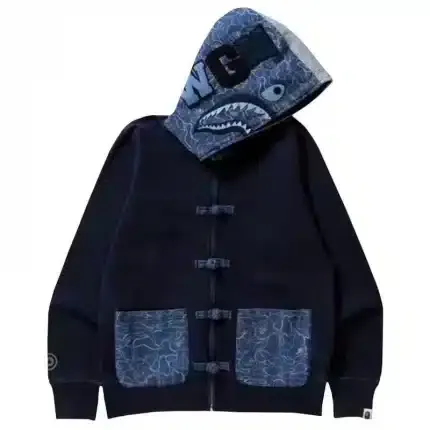 BAPE Shark Cowboy Stitching Brushed Hoodie
