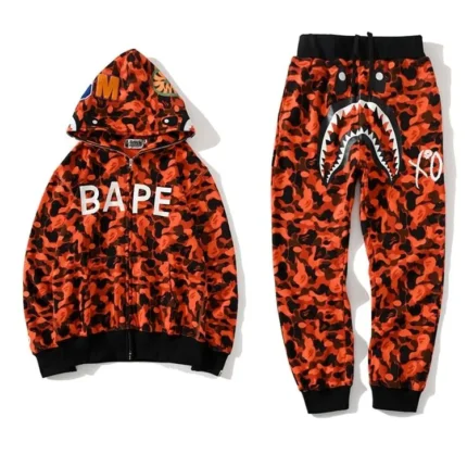 BAPE x XO Camouflage Red Hoodie Suit